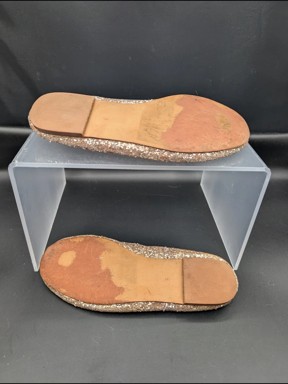 Sam Edelman Glitter Ballet Flats in Rose Gold Sparkle